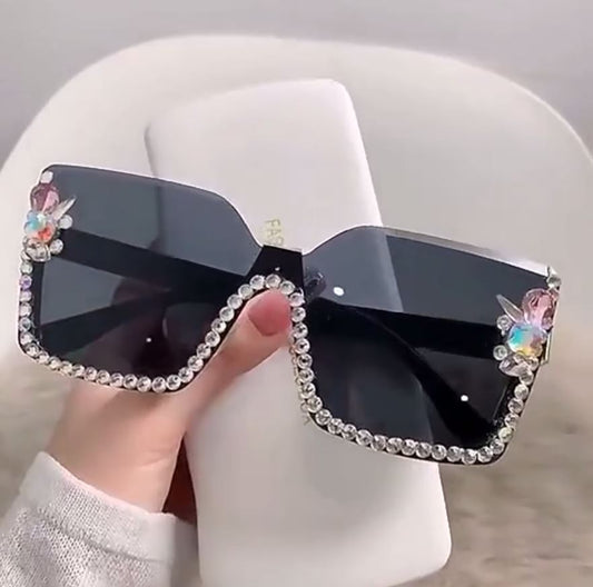 Oversized Rimless Bling Sunglasses Women